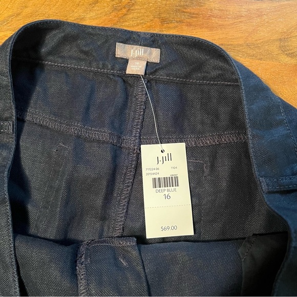 J. Jill Deep‎ Blue 100% Linen Skirt | Size 16 | Classic Denim Look - Picture 3 of 7